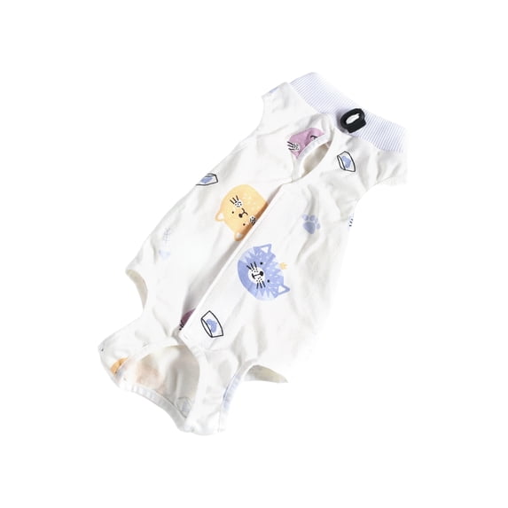 Cat Recovery Suit for Post - Surgery, Cute Cartoon Print, Breathable Cotton Fabric - for Small Cats, S Size