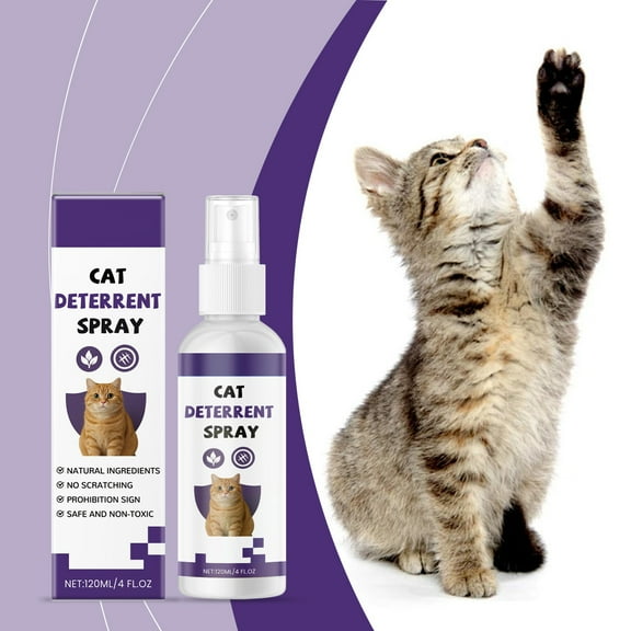 Cat Repellent Spray, Indoor Outdoor Cat Deterrent, Scratch Prevention Furniture Plants Sofas Carpets Curtains, Natural Plant Extracts Safe Non-toxic 120ml