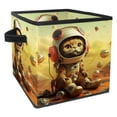 thumbnail image 1 of Cat Retro Foldable Storage Basket with Handle, 10.8"x10.5"x10.6", Large Capacity - Storage Box, Storage Cubes, Toy Box Included, 1 of 6
