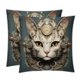 Cat Retro Set of 2 Velvet Throw Pillow Covers with Unique Patterns