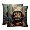 thumbnail image 1 of Cat Retro Set of 2 Velvet Throw Pillow Covers with Unique Patterns - 16x16, 18x18, 20x20 Inches for Various Occasions - Pillows Covers Throw Pillow Inserts Pillow Inserts - Luxurious Home Decor, 1 of 6