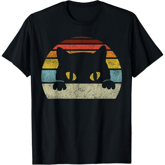Cat Retro Style Vintage Black Kitten Cute Kitty Cats Lover T-Shirt100% pure cotton short-sleeved shirt for both men and women