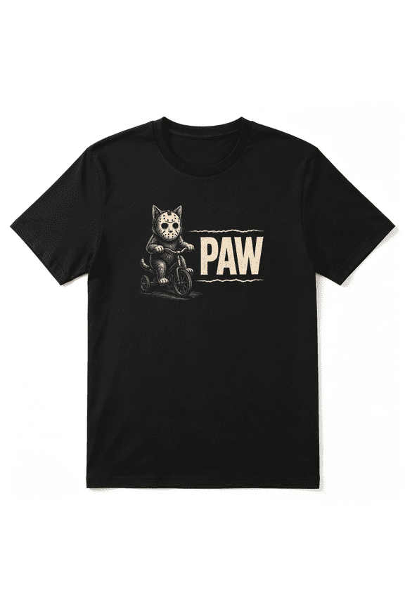 Cat Riding Bike Paw Vintage Graphic Tee for Men and Women, Cat Lover Funny Cotton Short Sleeves T-Shirt