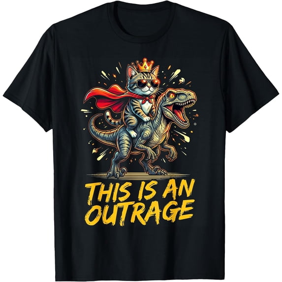 Cat Riding Food Cat Riding Dinosaur This is an rage T-shirt - Walmart.com