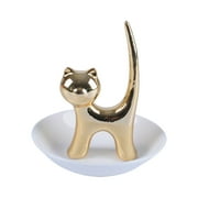 Cat Ring Holder Jewelry Dish Engagement Wedding Trinket Tray Cosmetic Organizer Decorative Storage Idea