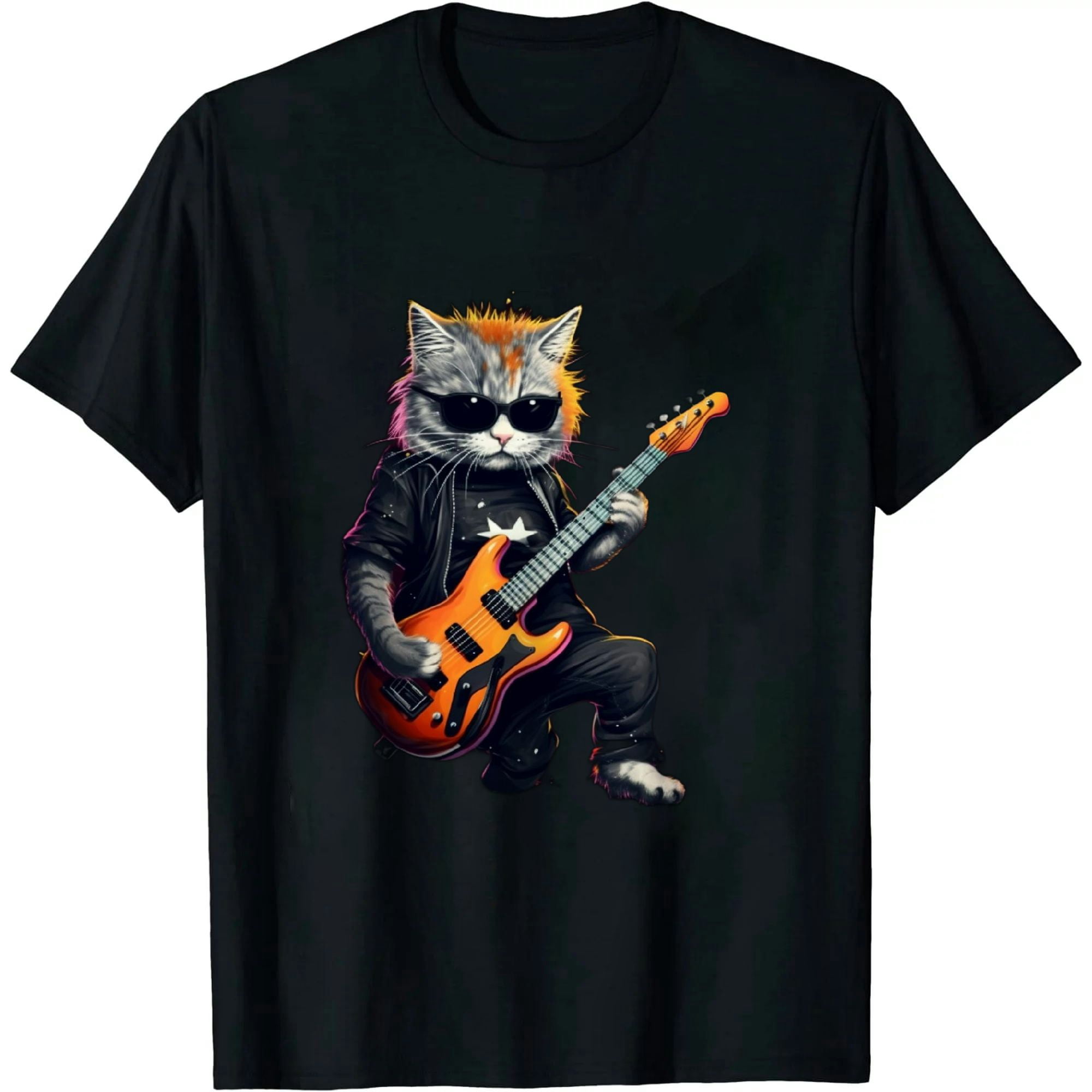 Cat Rock 'n Roll, Cat Rock, Rocking Cat, Cat Rock Bands T-Shirt ...