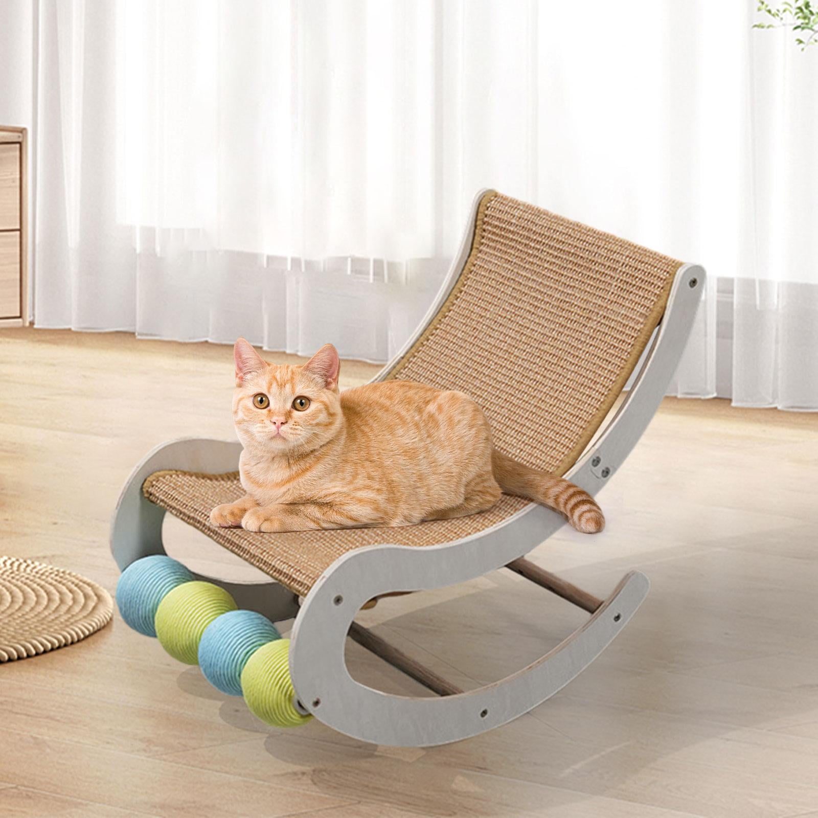 Cat Rocking Hammock Bed Cat Rocking Chair Durable Sisal Pad Cat Lounge