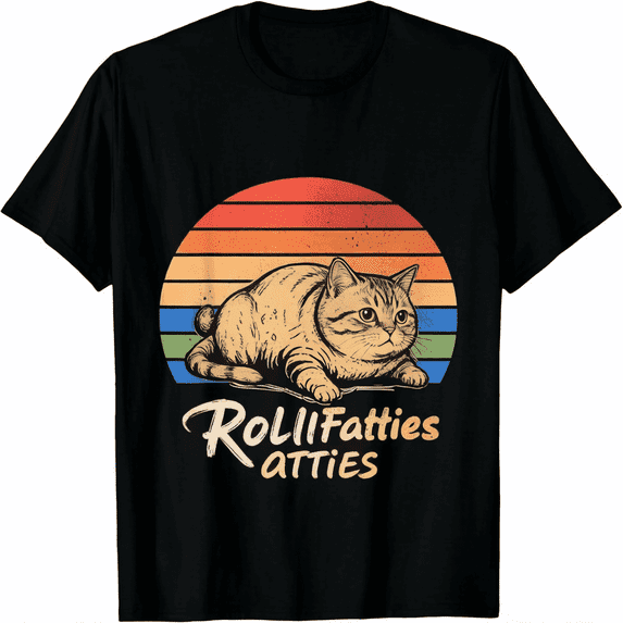 Cat Rolling Fatties Funny T-Shirt