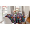 thumbnail image 1 of Cat Round Tablecloth, Geometric Colorful Cats Abstract Composition Cultural, Circle Table Cloth Cover for Dining Room Kitchen Decor, 60", Multicolor, by Ambesonne, 1 of 1