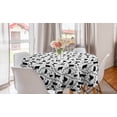 thumbnail image 1 of Cat Round Tablecloth, Cat Silhouette and Animal Tracks Pattern Paws Footprints Kitties Different Poses, Circle Table Cloth Cover for Dining Room Kitchen Decor, 60", Black and White, by Ambesonne, 1 of 1