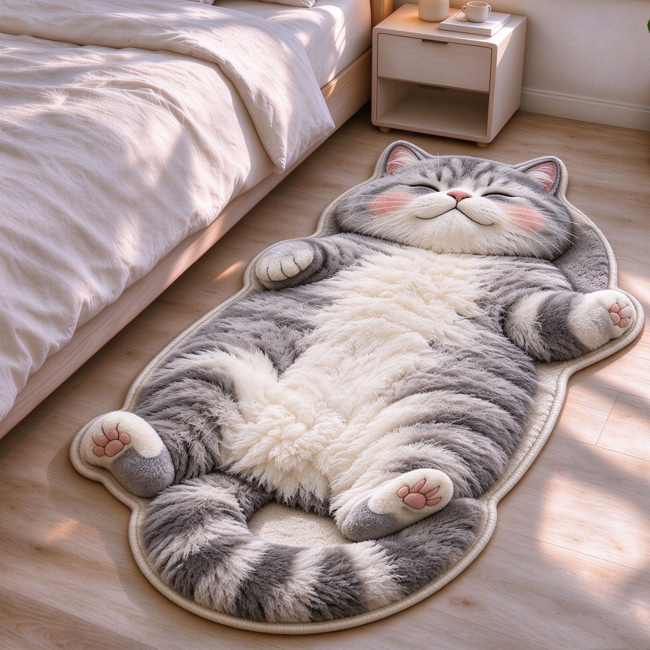Cat Rug, 3D Soft Plush & Non-Slip, Plush Door Mat for Entryway ...