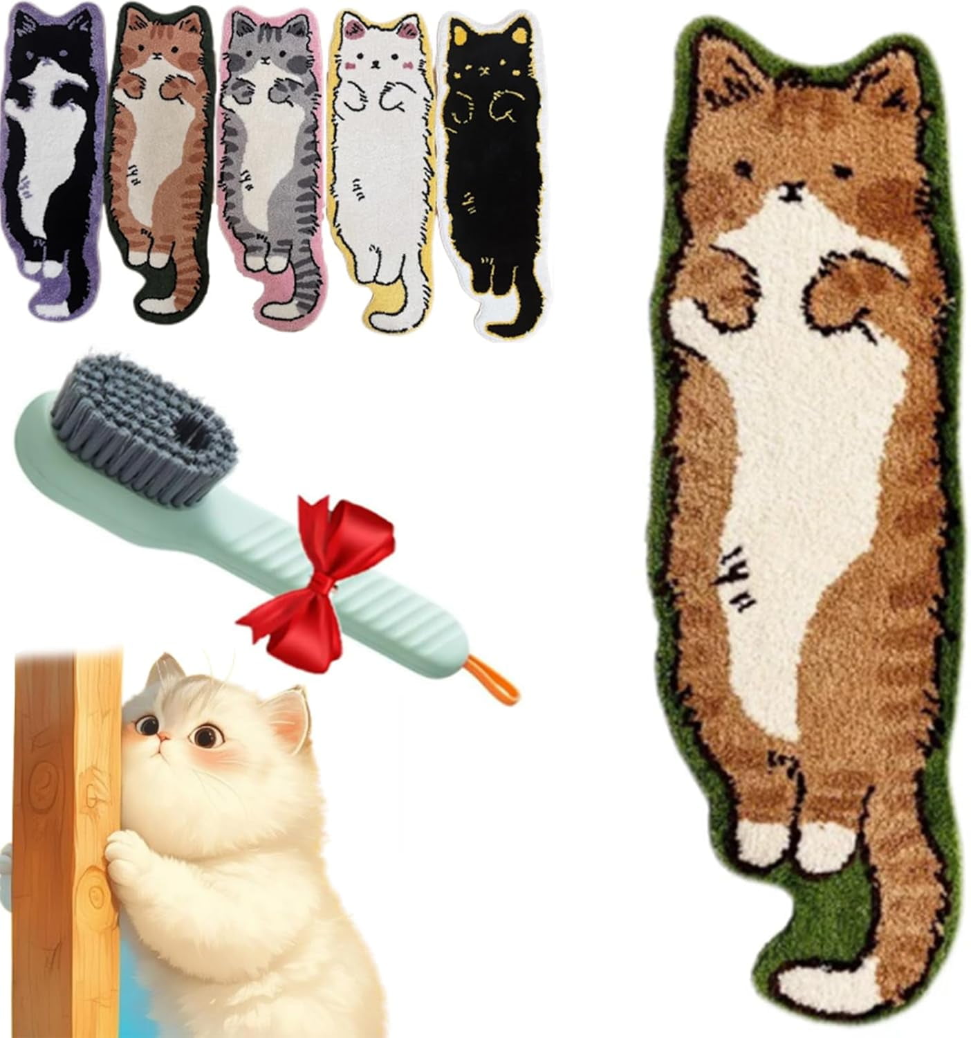 Cat Rug, Cute Cat Deco Cartoon Rugs for Bedroom, Fried Kitten Rug ...