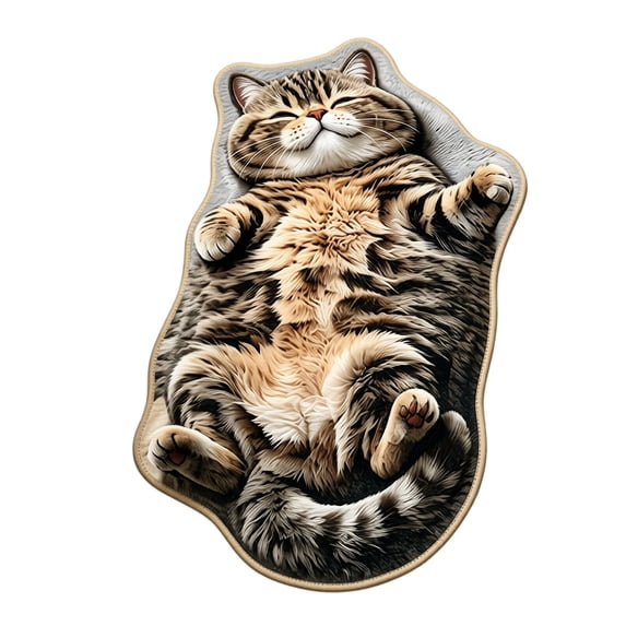 Cat Rug Featuring Faux Cashmere Material, Non-Slip Animal Rug for Bedroom and Playroom, Cute Gift for Student and Cat Lovers, 1 Piece