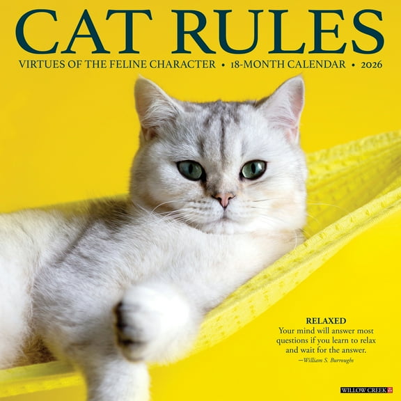 Cat Rules 2026 Wall Calendar