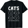 thumbnail image 1 of Cat Rules Kitten Lover Funny Faces Pet Owner T-Shirt, 1 of 5