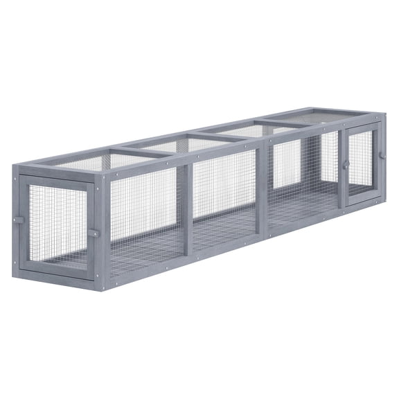 Cat Run Outdoor Indoor, 79" Cat Tunnel with Weather Protection, Expandable Catio, Dark Gray