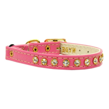 Cat Safety With Band Collar, "One Row Clear Crystal"