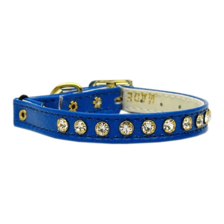 Cat Safety With Band Collar, "One Row Clear Crystal"