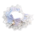thumbnail image 1 of Cat Saliva Towel Lace Patchwork Fake Pearl Decor Floral Print Bowknot Pet Cat Neckerchief Daily Collocation, 1 of 8
