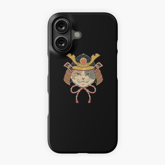 Cat Samurai Head Art Phone Case 17 16 15 14 13 12 11 Pro Max