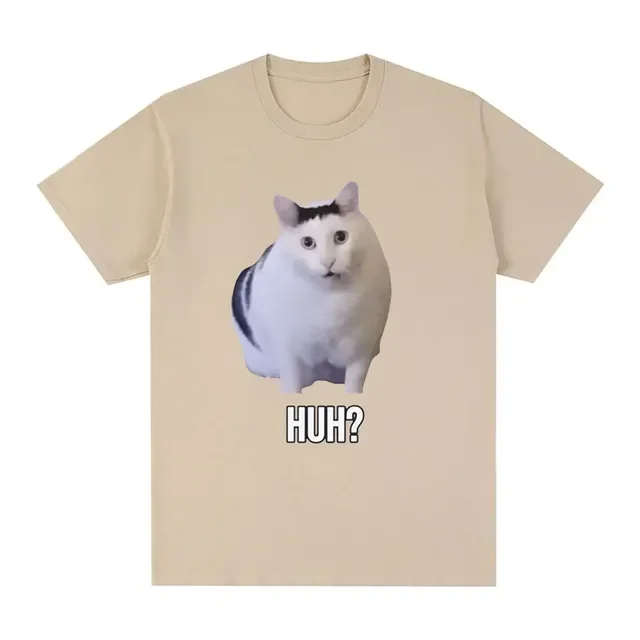 Zongwu Cat Saying Huh Funny Meme T Shirt Men Women 100 Cotton Breathable Short Sleeve Oversized T Shirts Fashion Harajuku Tee Shirt tzw Men s Size