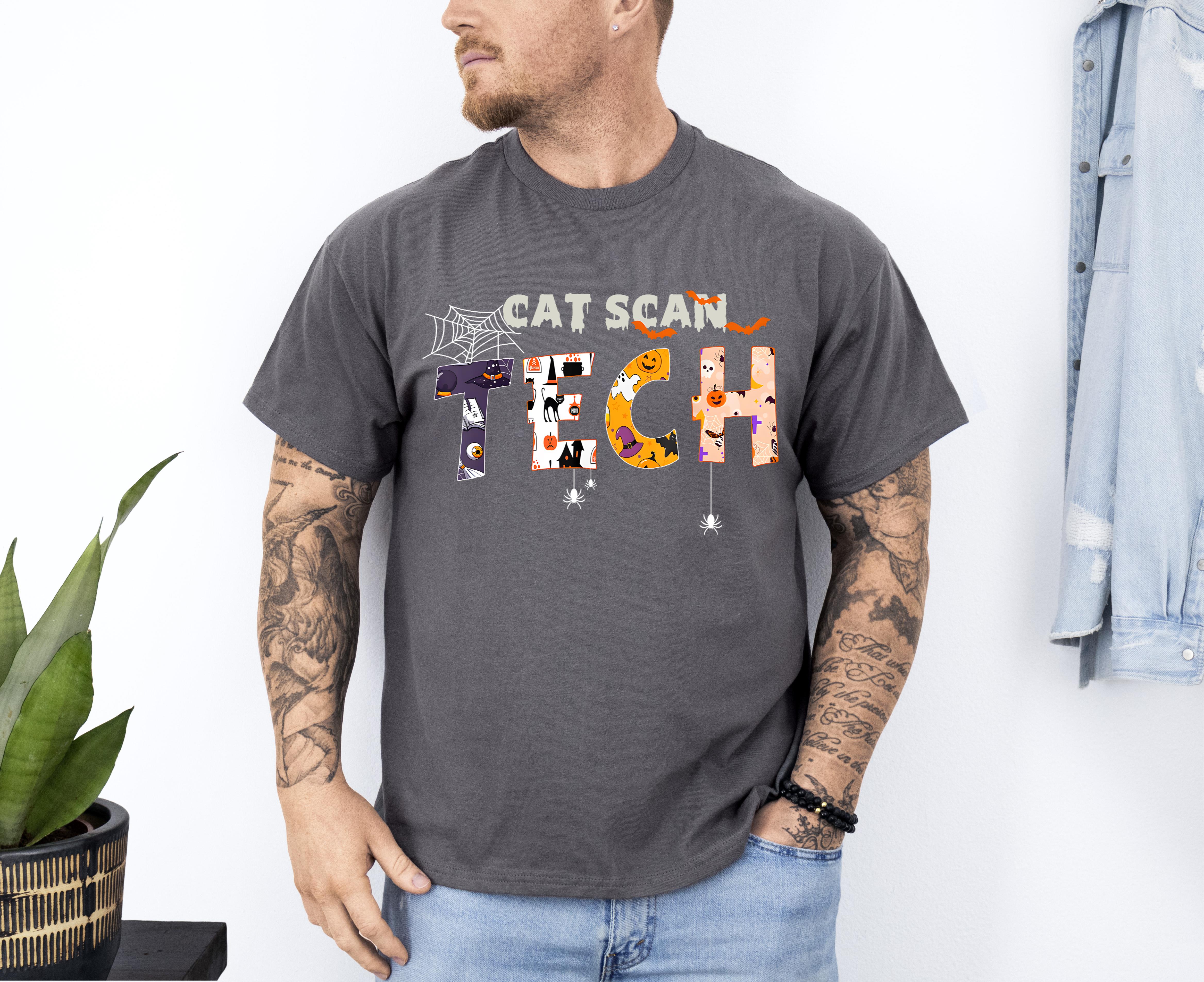 Cat Scan Tech Spider Fly Bat Funny Halloween Costume UNISEX TShirt Up