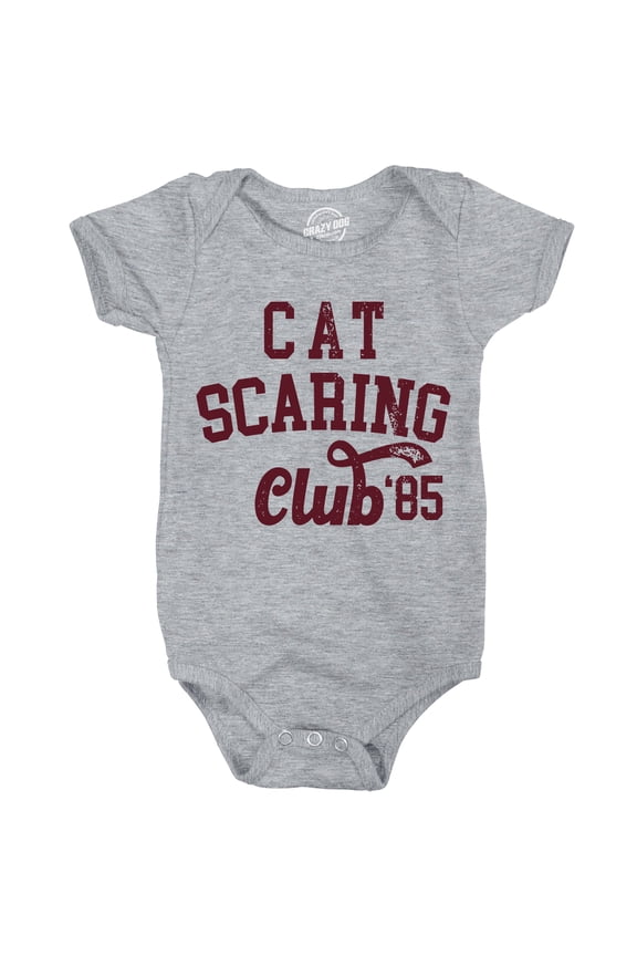 Cat Scaring Club Baby Bodysuit Funny Cute Afraid Kitten Joke Jumper for Infants