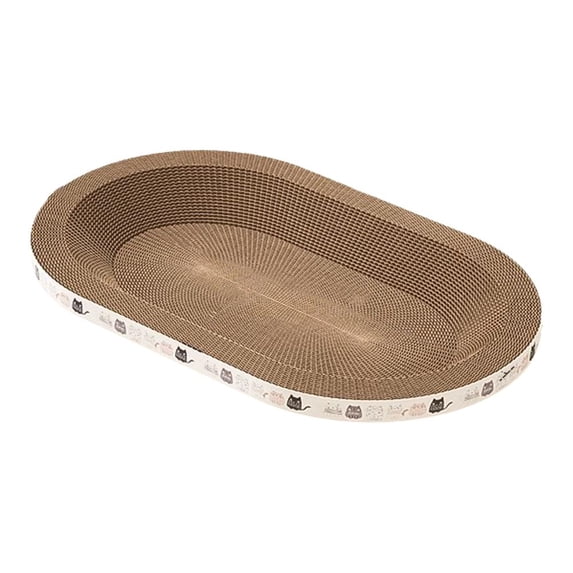 Cat Scratch Bed Oval Cat Scratcher Cardboard, 2 In 1 Cat Scratch Pad Bowl Nest for Indoor Cats, Round Lounger Couch, Furniture Protection