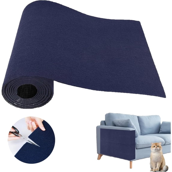 Cat Scratch Couch Furniture Protector, Self-Adhesive Cat Scratch Pad Deterrent for Furniture, DIY Climbing Cat Scratcher Couch Protector from Cat Claws Scratching for Indoor(M,Dark Blue)
