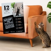 EBPP Cat Scratch Furniture Protector Tape, Pro Strength Transparent Anti-Scratch Sheets, 12-Pack.