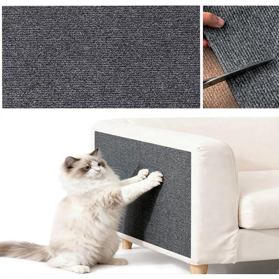 Cat Scratch Furniture Protector, 39.4x15.7" Trimmable Self-Adhesive Carpet, DIY Climb Cat Scratcher Mat for Covering Cat Tower and Couch Protector from Cat Claws (XL)