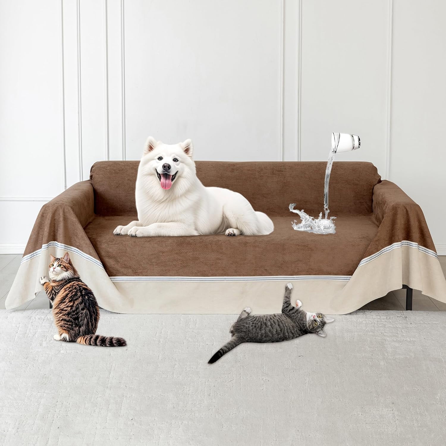 Cat Scratch Furniture Protector Anti-Slip, Waterproof Sofa Cover