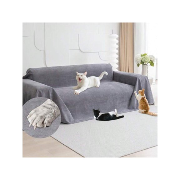 Cat Scratch Furniture Protector AntiSlip Waterproof Sofa Cover To Keep Cats Off PetFriendly Couch Protectors For 3 Cushion Couch Gray AntiScratch Couch Cover For Pets And 118X71