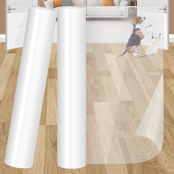 Cat Scratch Furniture Protector, Cat Couch Protector from Cat Claws, Clear Anti-Cat Scratch Tape for Furniture, Sofa, Carpet & Door, Cat Furniture Protector for Pet & Kid Safe Use, 2 Rolls, 12" x 98"