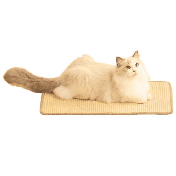 Cat Scratch Mat,23.6 X 15.7 Inch, Natural Sisal Cat Scratching Mat with Jute Border,Protect Sofas, Carpets,Floor, and cat Paws,Beige