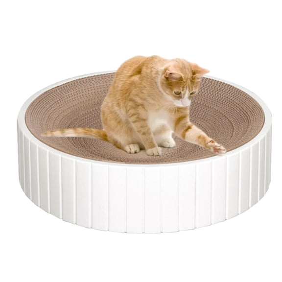 Cat Scratch Pad, Refillable Cat Scratch Bowl Cat Cardboard Pad for Indoor Cats Lounge - Round Cat Scratcher Couch