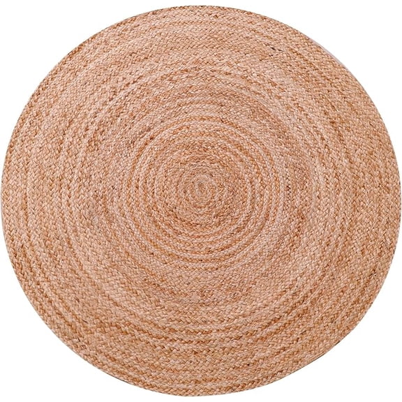 Cat Scratch Pad, Round Linen Mat and Rattan Woven Cat Scratcher for Indoor Cats, Wear-Resistant Natural Grass Scratching Board and Summer Bed, Yellow, Sizes S/L, 1pc