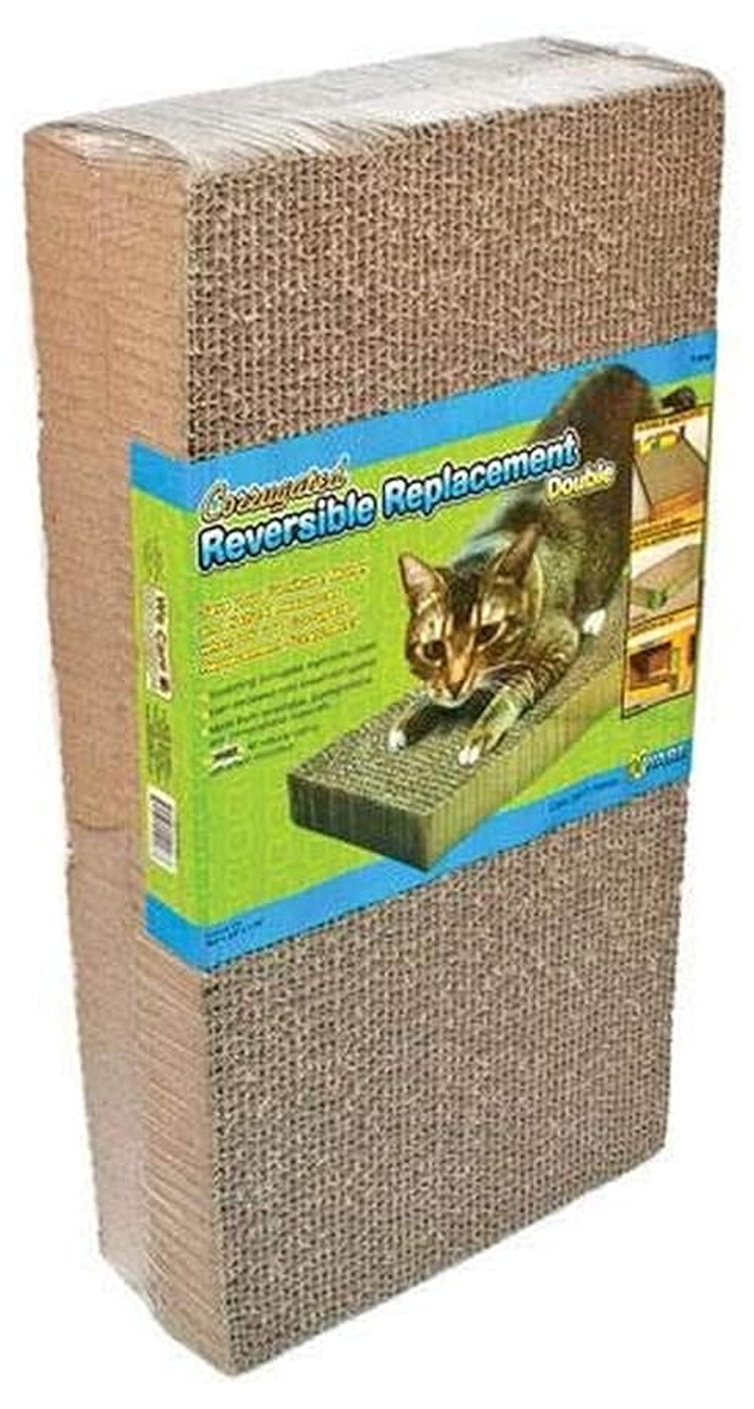 Cat Scratch Pads Replacement - 2 Pack Corrugated Cardboard Scratchers - Double Wide 9.5x17.8in - for Cat Scratchers & Beds - Durable Cat Scratching Surface