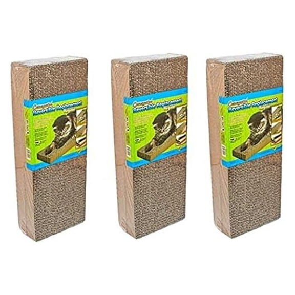 Cat Scratch Pads Replacement Corrugated Cardboard - 2 Pack (3 Sets) - Durable Kitty Scratching Surfaces for Cat Toys & Posts - Pet Scratching Pad Refills
