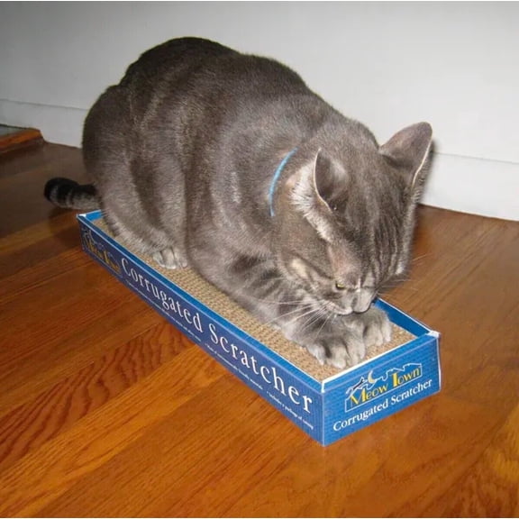 Cat Scratch Posts Pads Boxes Balls Toys Mice Birds or Flowers Catnip Included (Corrugated Scratcher Box)
