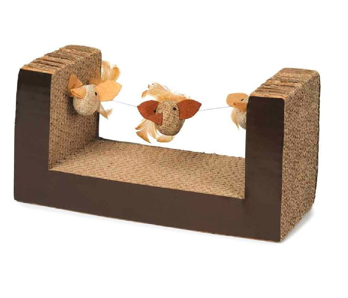 Cat Scratch Posts Pads Boxes Balls Toys Mice Birds or Flowers Catnip Included (Scratcher with Mice)