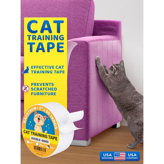 Cat Scratch Protector Tape Roll, Double Sided Training Tape, 2" Wide, 90 Ft Long by KapStrom