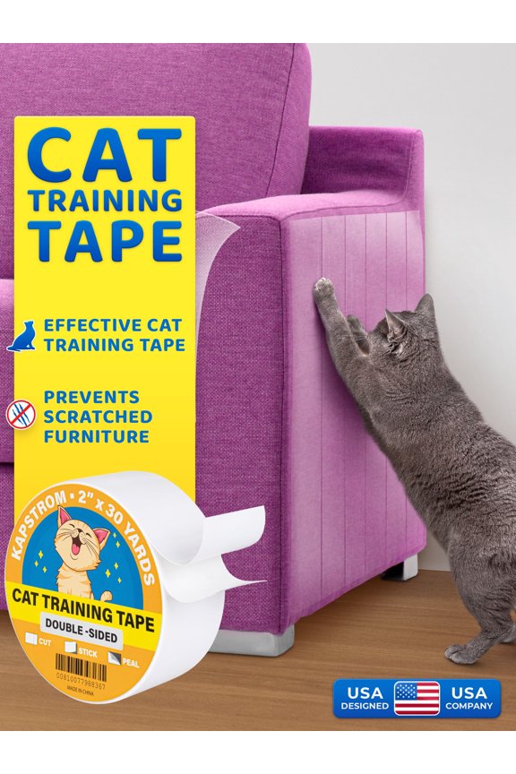 Cat Scratch Protector Tape Roll, Double Sided Training Tape, 2" Wide, 90 Ft Long by KapStrom