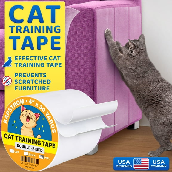 Cat Scratch Protector Tape Roll, Double Sided Training Tape, 4" Wide, 90 Ft Long by KapStrom