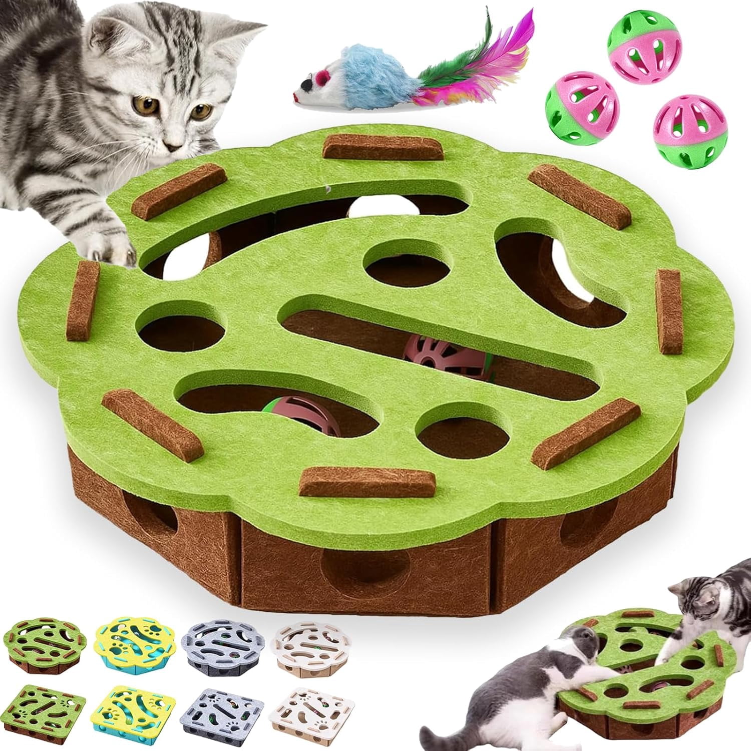 Cat Scratch Puzzle Enrichment Box, Cat Nail File Enrichment Box with ...