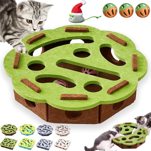 Boîte à Gratter Puzzle Pour Chat - Avec Labyrinthe, Grelot, Grattoir - Stimulation Mentale, Jeu Interactif Intérieur