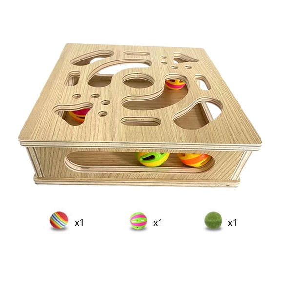 Cat Scratch Puzzle Enrichment Box, Cat Nail File Enrichment Box,Stress Free Alternative to Clippers and Grinders,Sandpaper Inside for Indoor Cats Scratching,Contains Sandpaper Inside