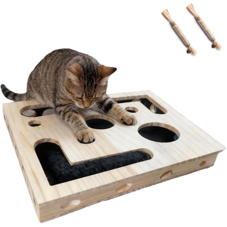 Cat Scratch Puzzle Enrichment Box, Cat Nail File Enrichment Box Toy, Interactive Cat Scratcher for Indoor Cats