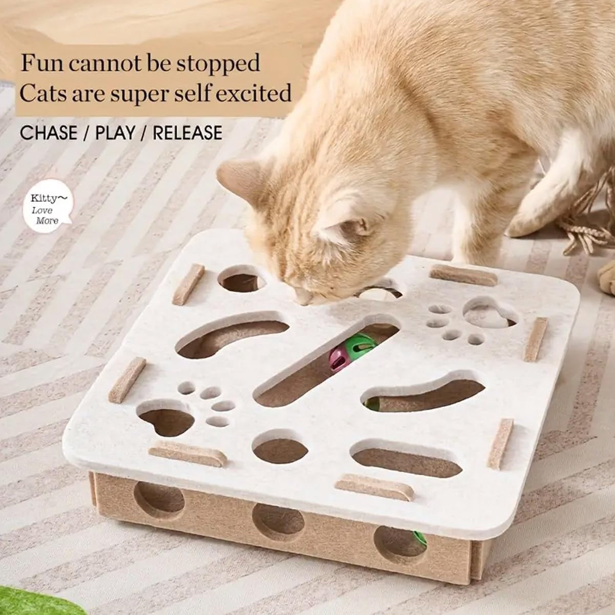 Cat Stimulation For Mental Stimulation Reference: Cat Scratch Puzzle Enrichment Box Interactive Felt Maze Toy With