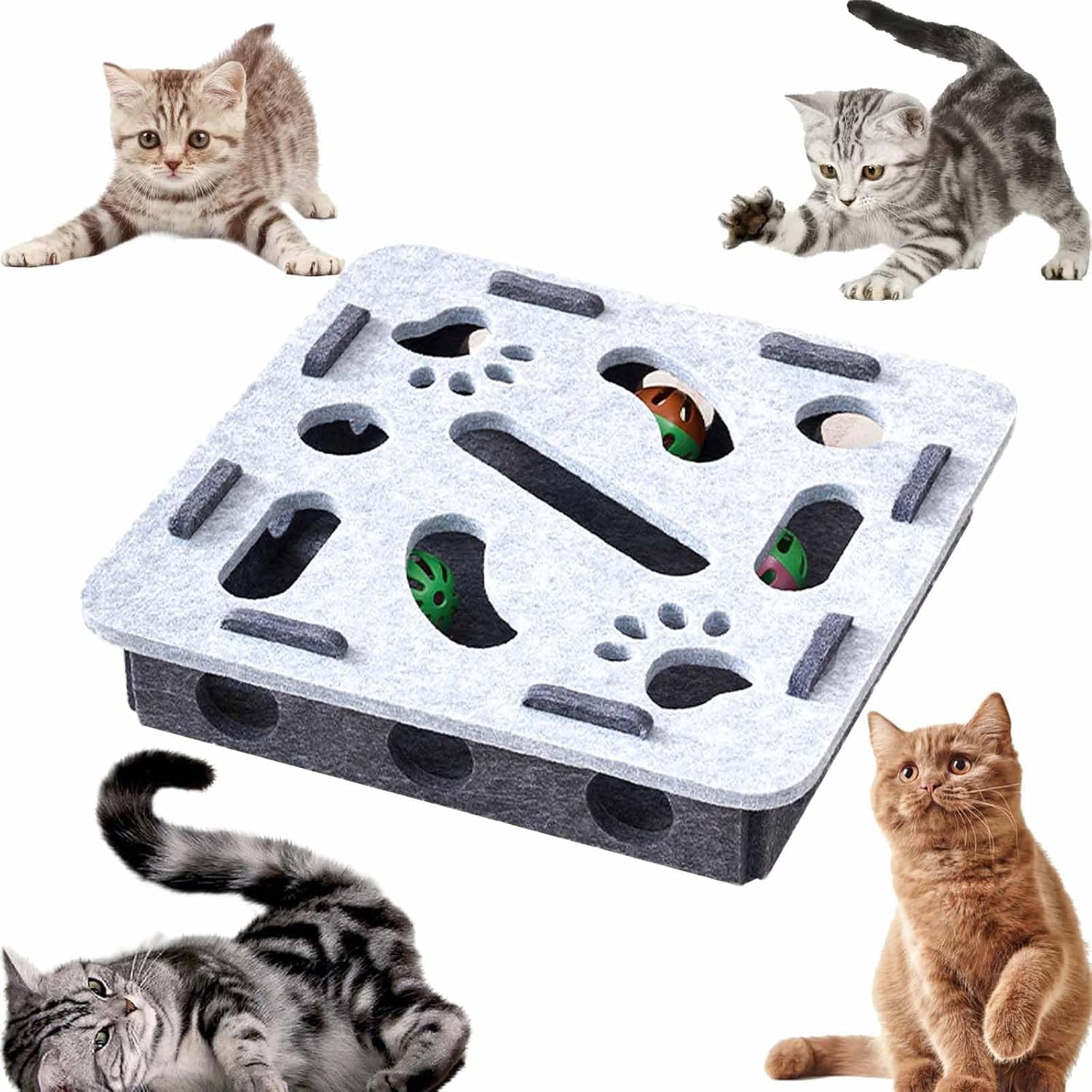 Cat Scratch Puzzle Enrichment Box, Kitten Nail File Scratcher ...